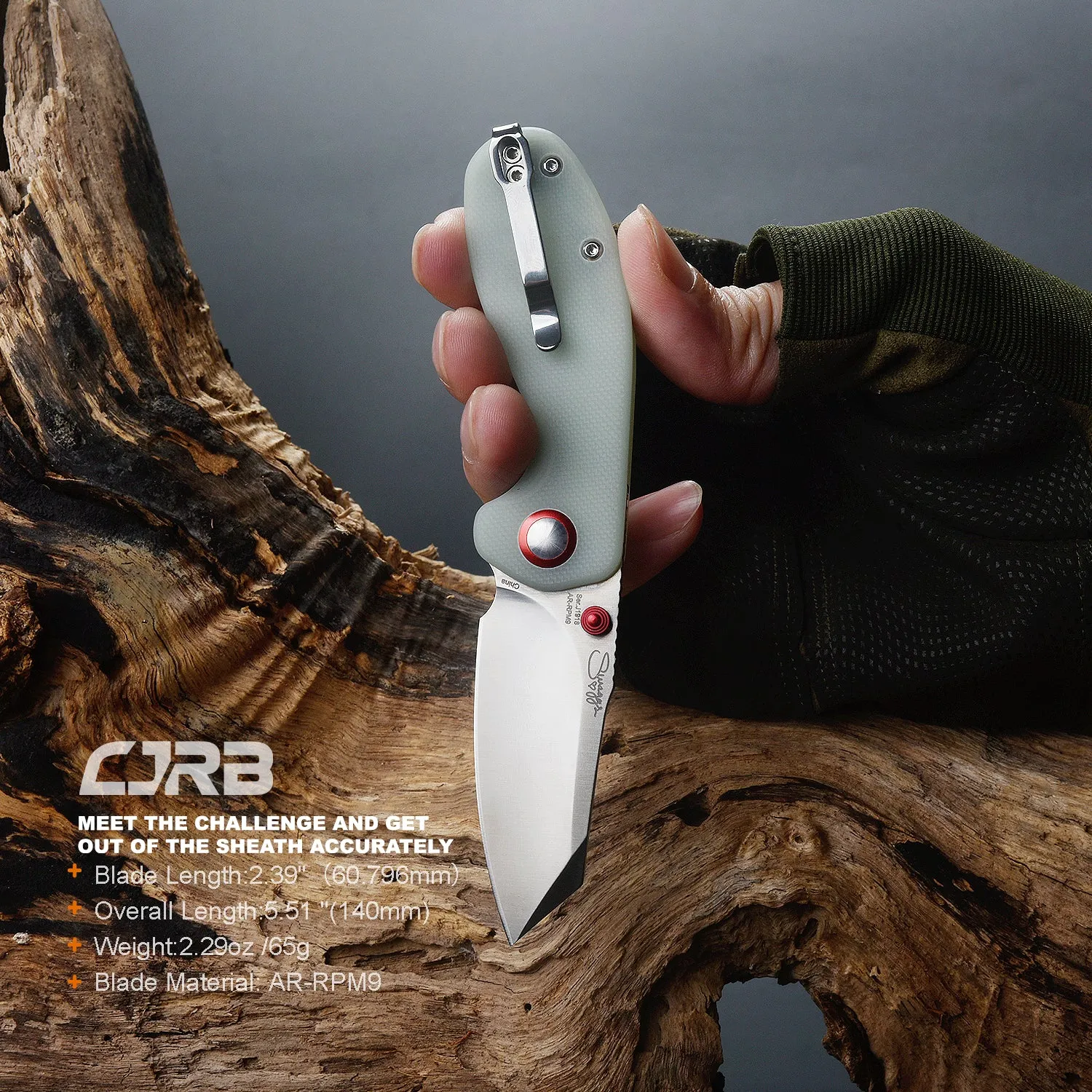 CJRB Maileah J1918 AR-RPM9 Steel Blade G10 Handle Folding Knives