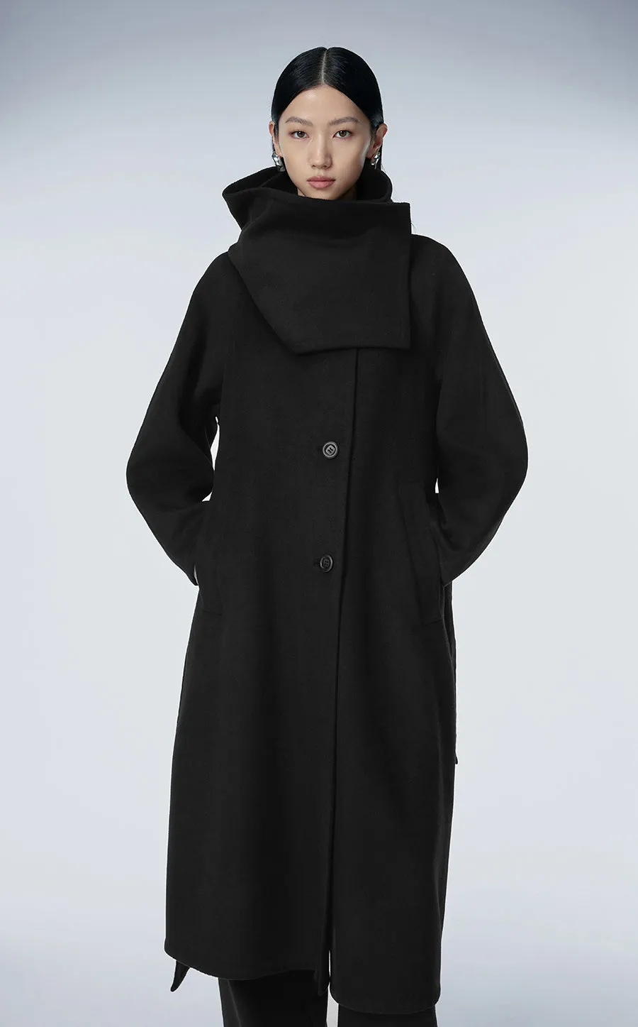 Coat / JNBY Full-length Convertible Wool Coat