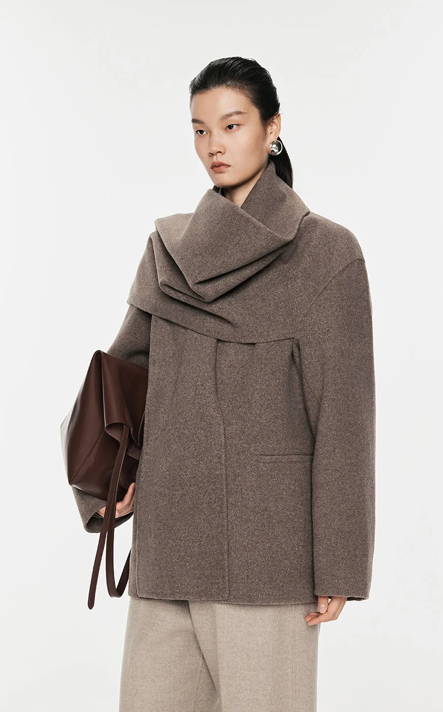 Coat / JNBY Oversize Wool-blend Cape Coat