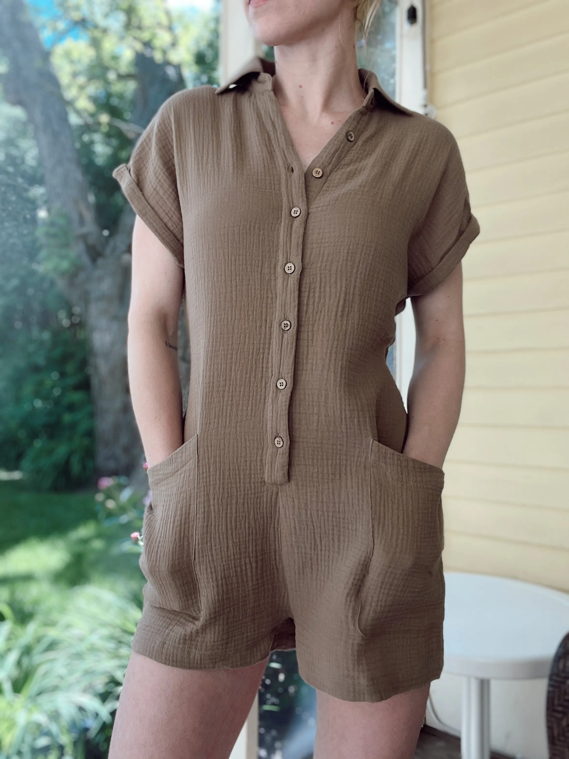 Coconut Cotton Gauze Romper