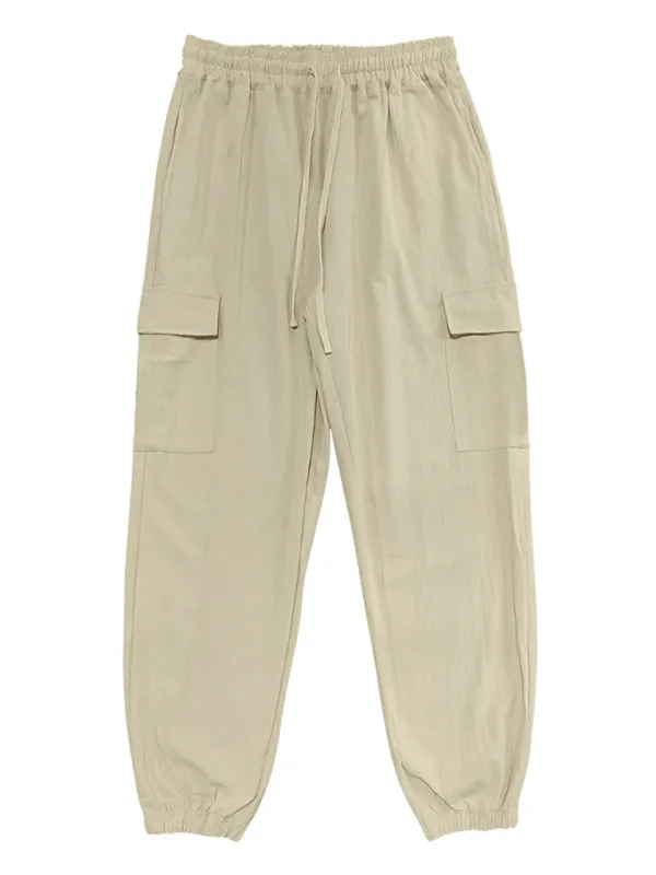 Cotton Joggers Pencil Beach Pants for Men