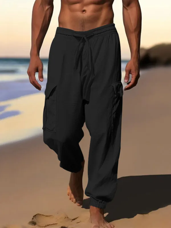 Cotton Joggers Pencil Beach Pants for Men