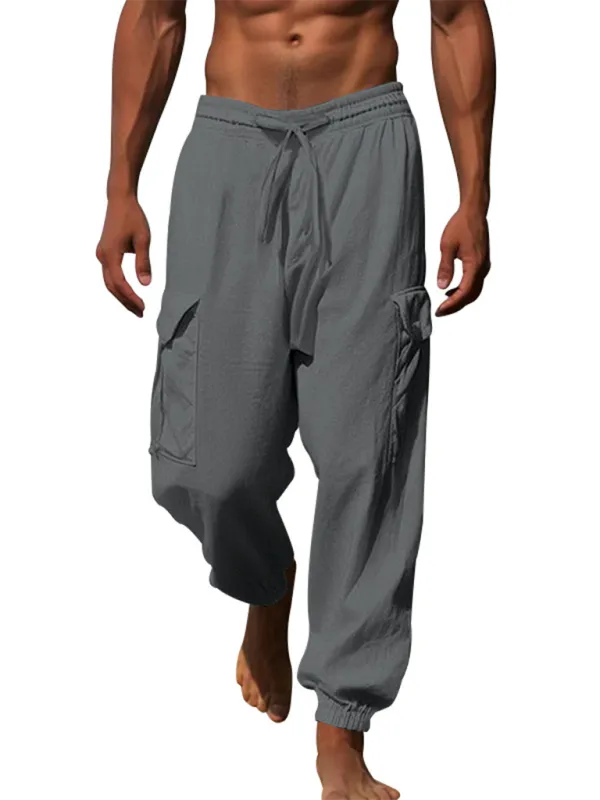 Cotton Joggers Pencil Beach Pants for Men