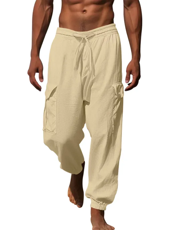 Cotton Joggers Pencil Beach Pants for Men