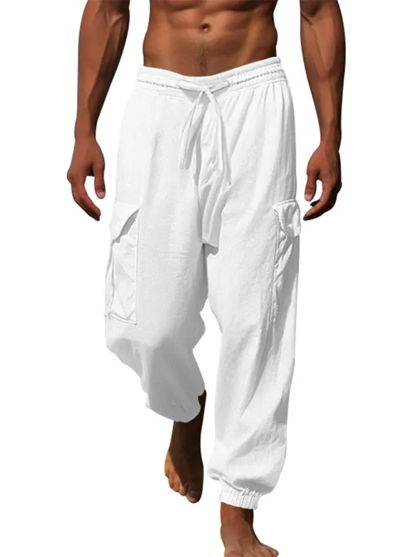 Cotton Joggers Pencil Beach Pants for Men