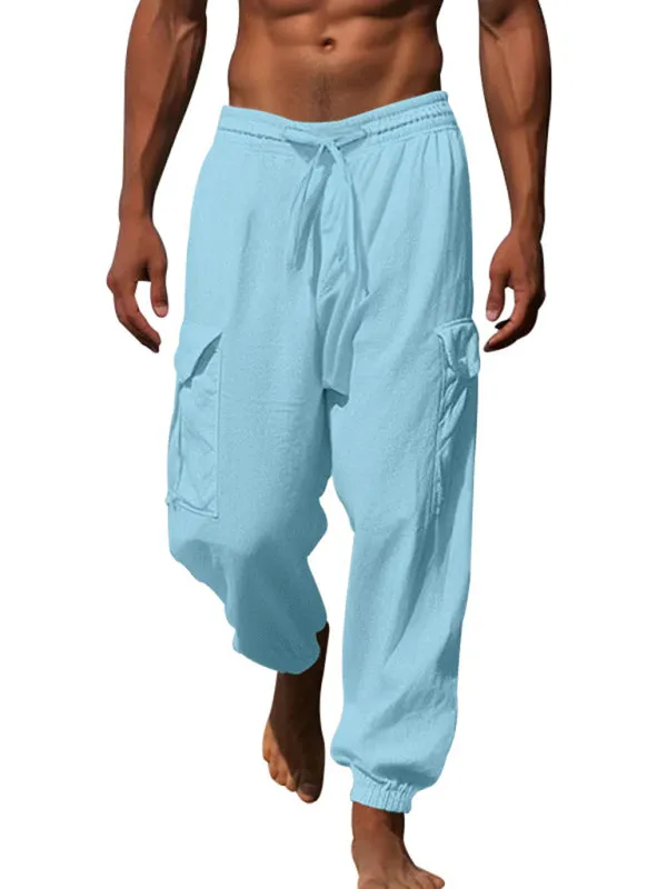 Cotton Joggers Pencil Beach Pants for Men