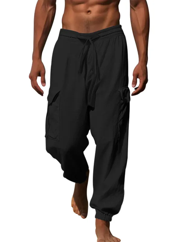 Cotton Joggers Pencil Beach Pants for Men