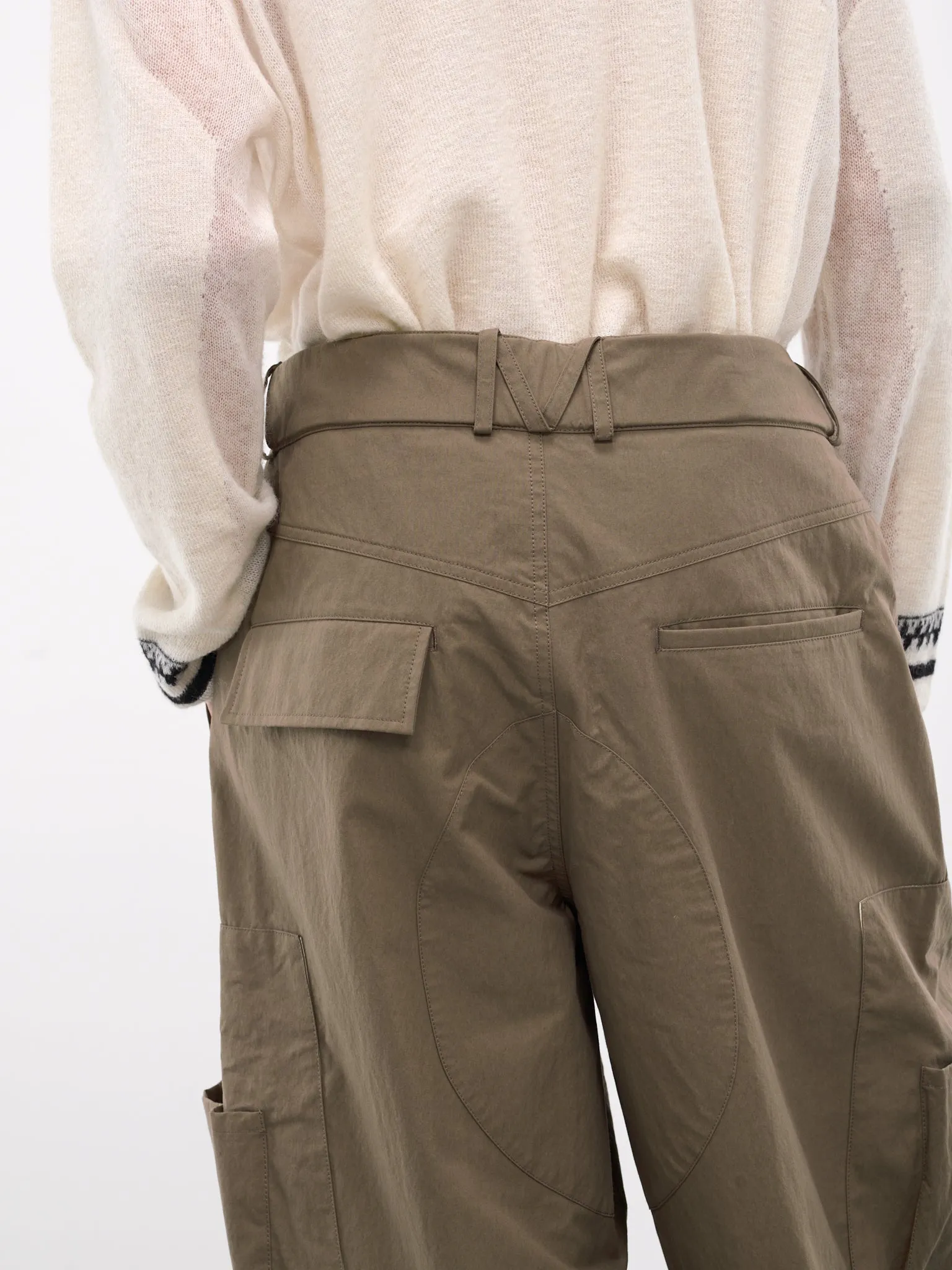 Cotton-Nylon Cargo Pants (24A96MRU27-825-MUD)