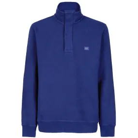 CP Company Blue Stand Collar Sweatshirt