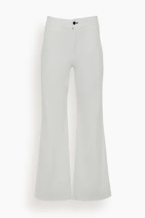 Cropped Brighton Twill Pant in Ivory