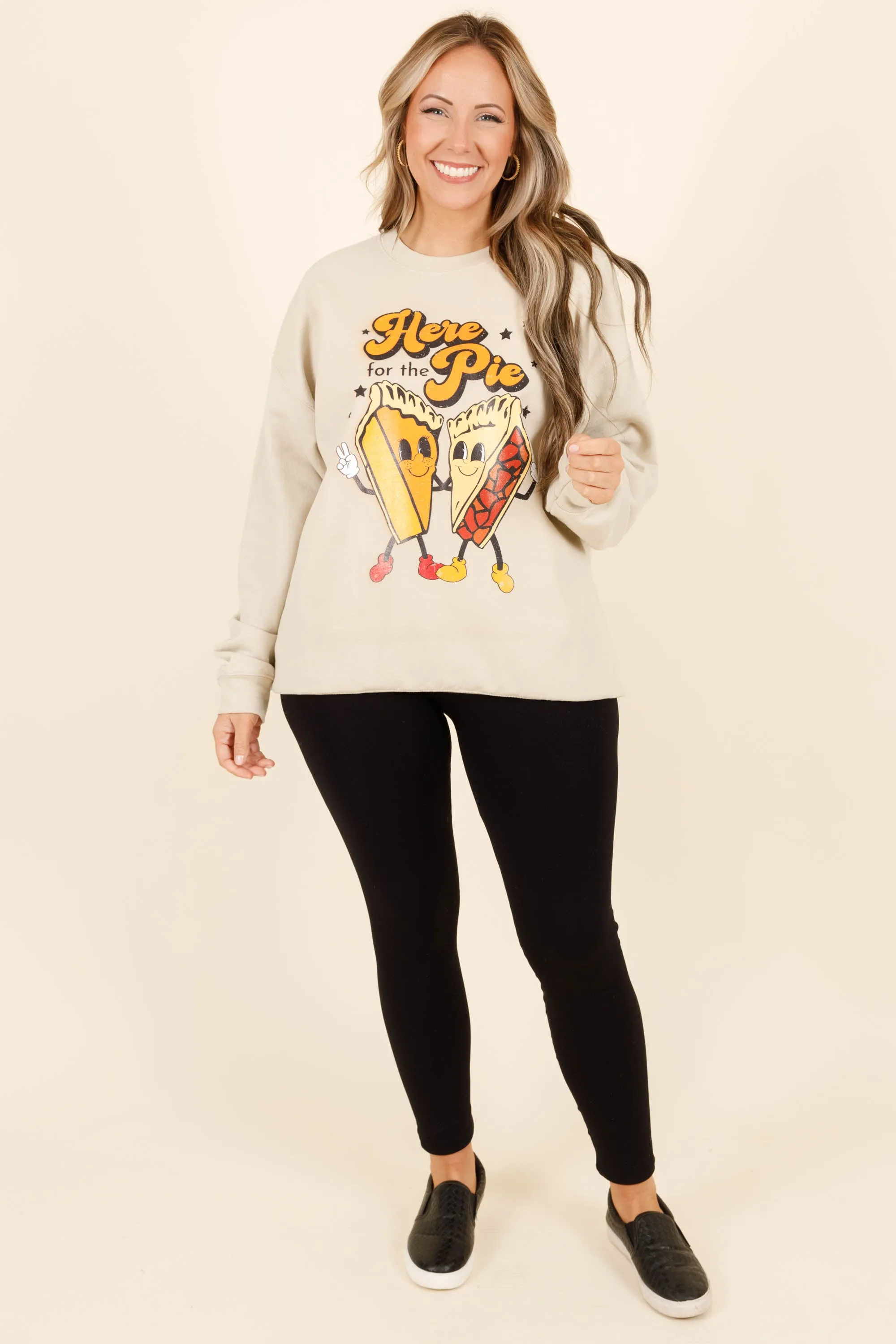 Dancing Pies Sweatshirt, Sand