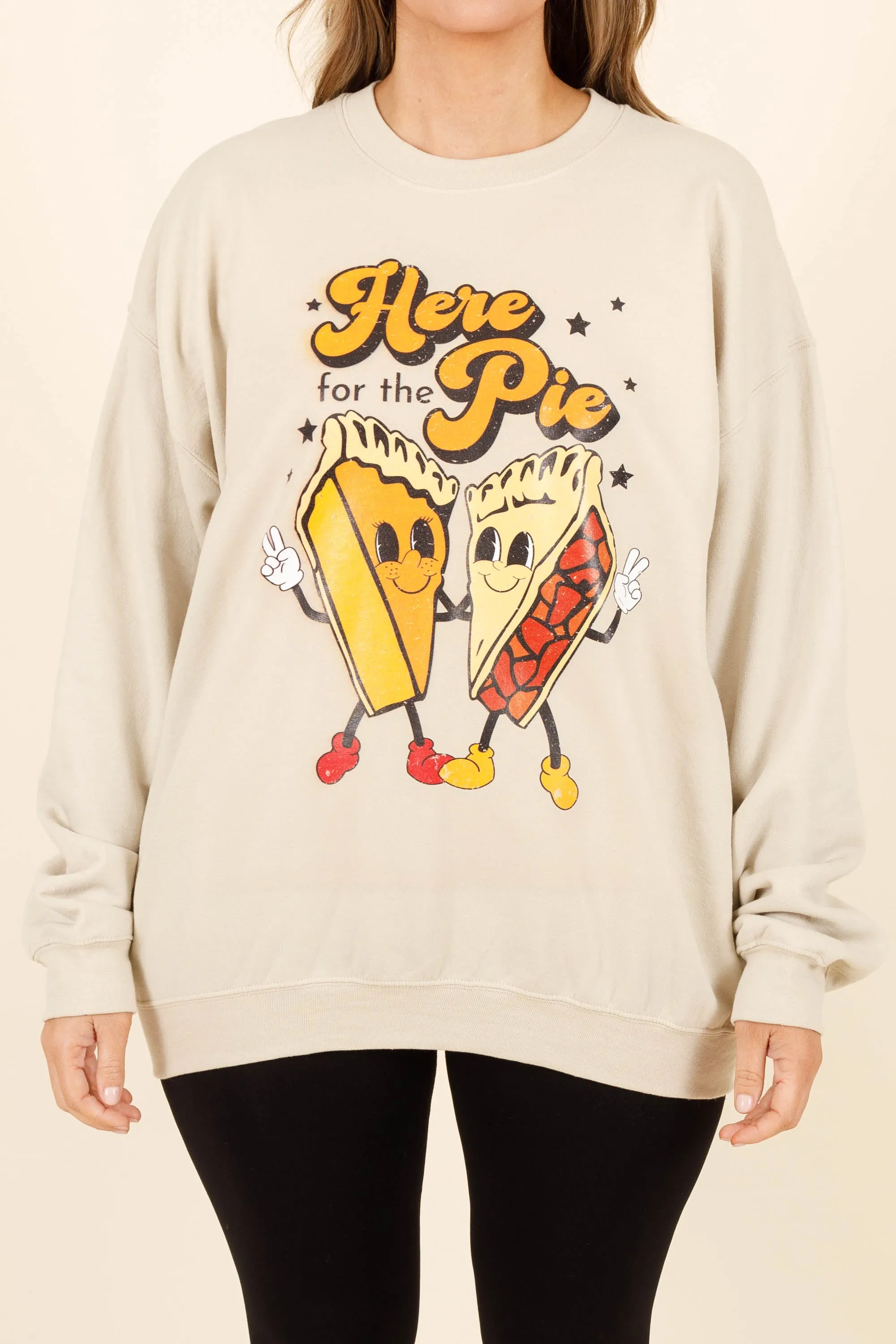 Dancing Pies Sweatshirt, Sand