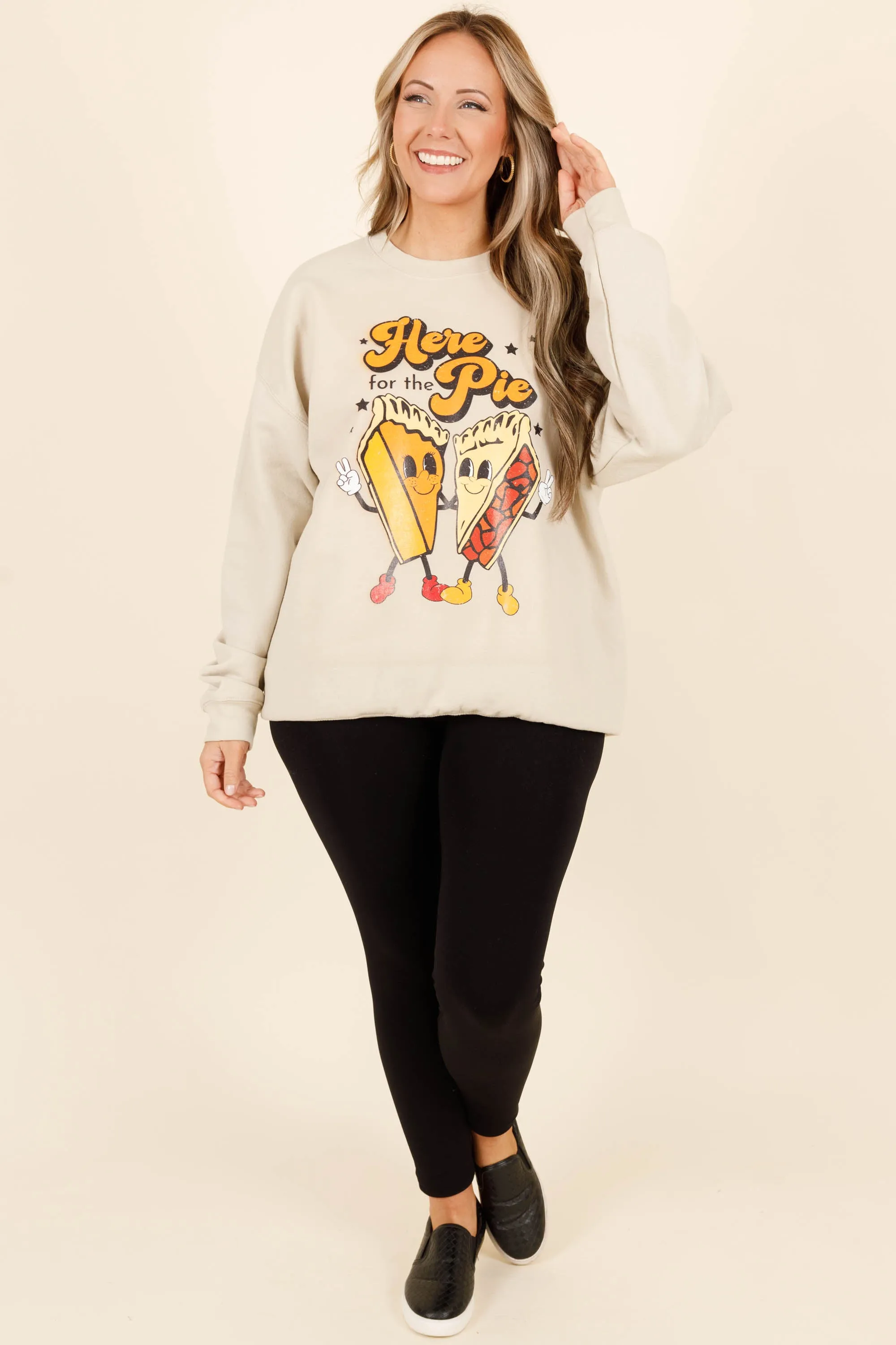 Dancing Pies Sweatshirt, Sand