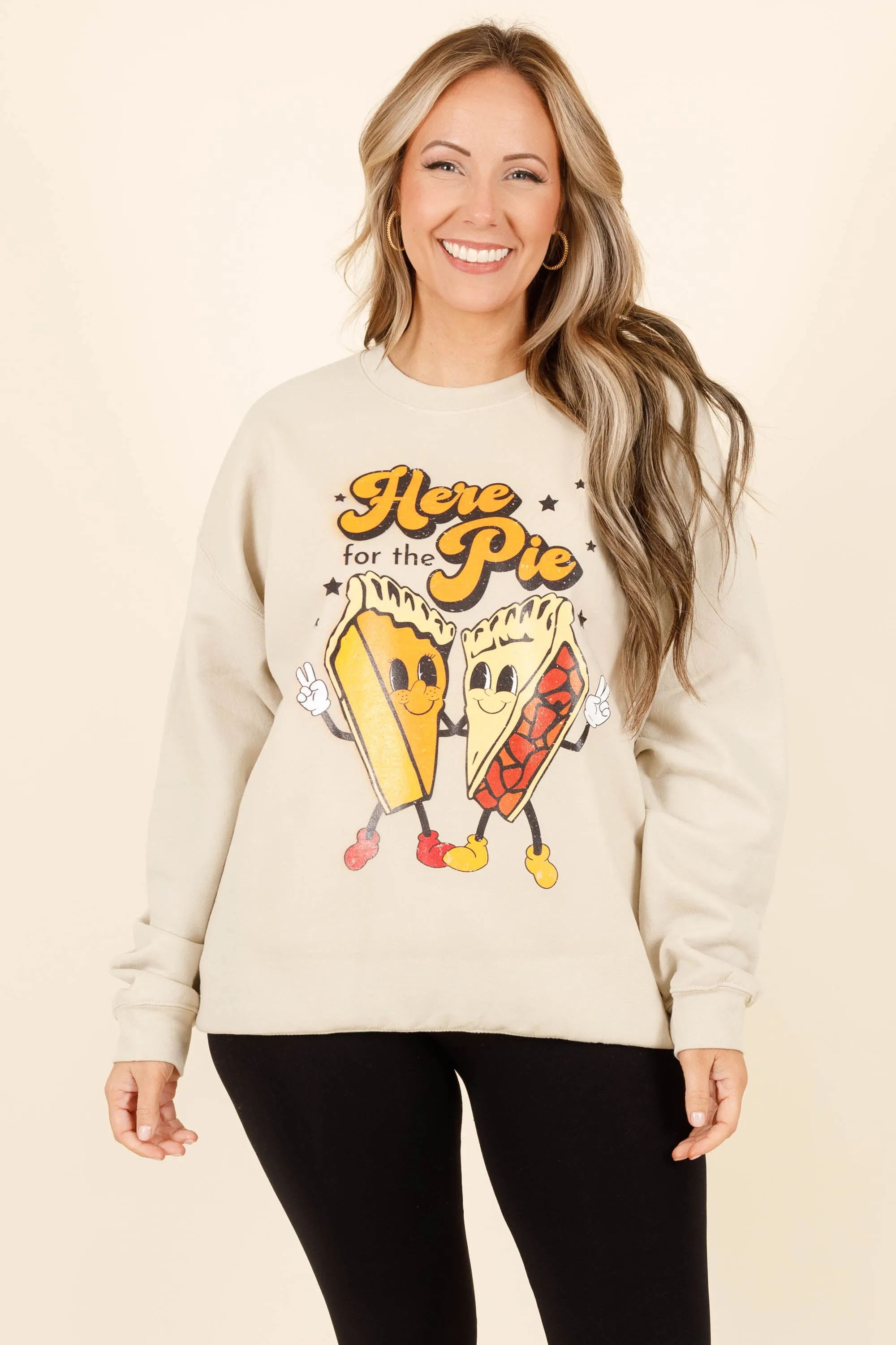 Dancing Pies Sweatshirt, Sand