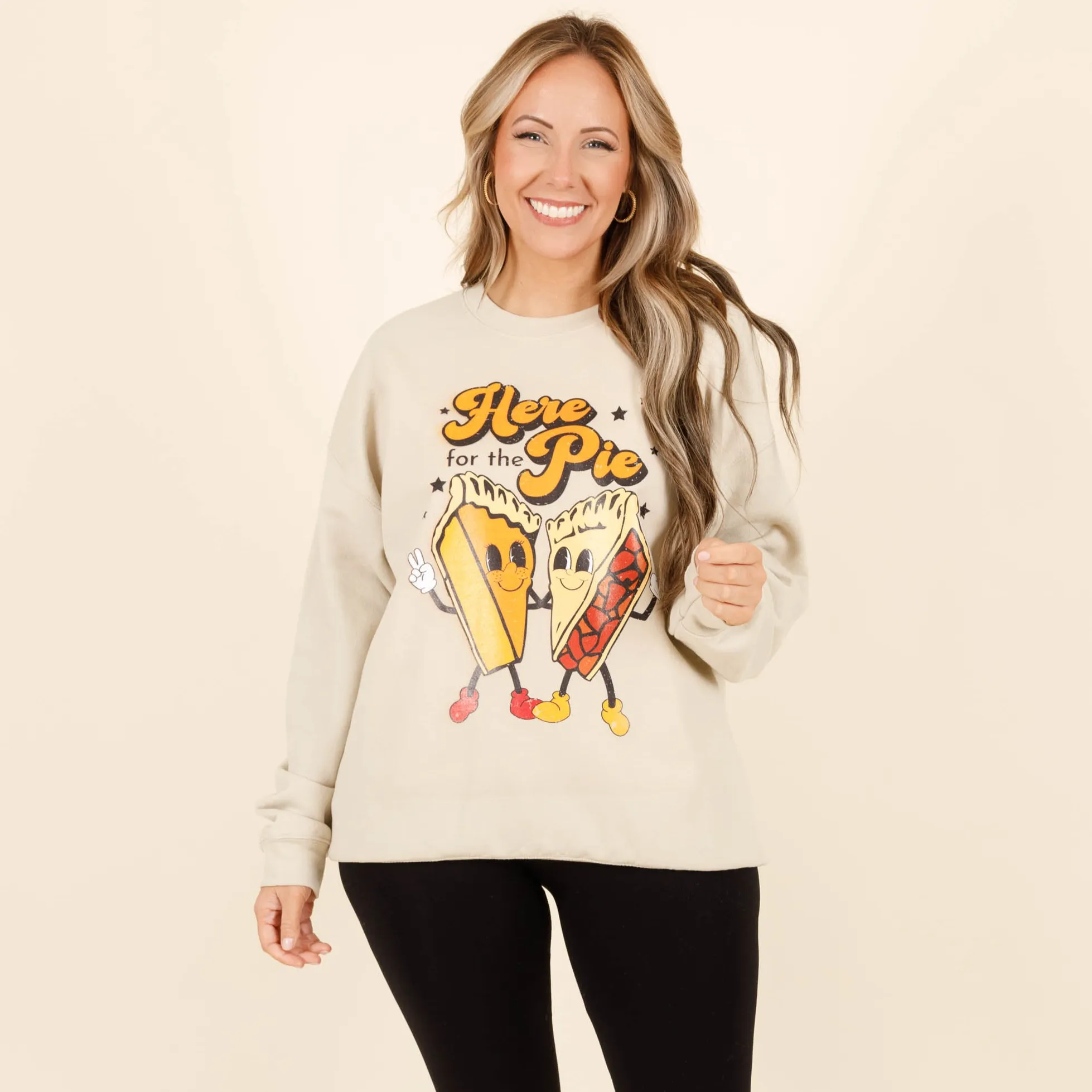 Dancing Pies Sweatshirt, Sand