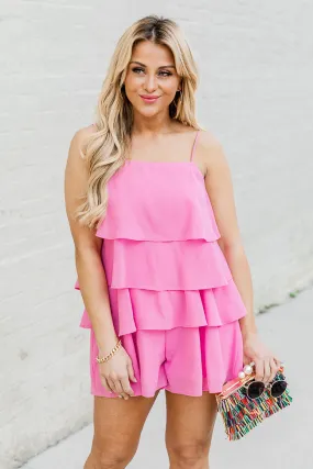 Don't Let Me Go Pink Ruffle Romper FINAL SALE