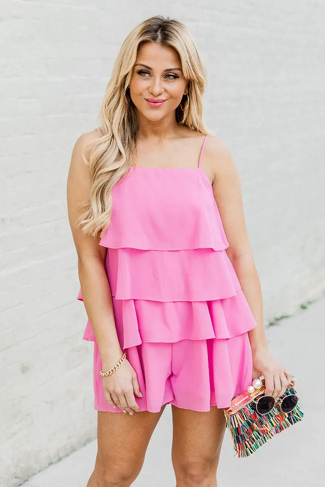 Don't Let Me Go Pink Ruffle Romper FINAL SALE