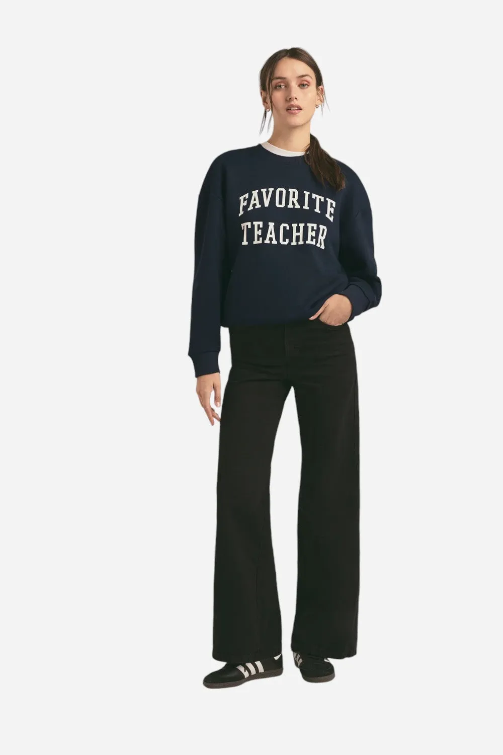 Favorite Daughter Favorite Teacher Sweatshirt Navy