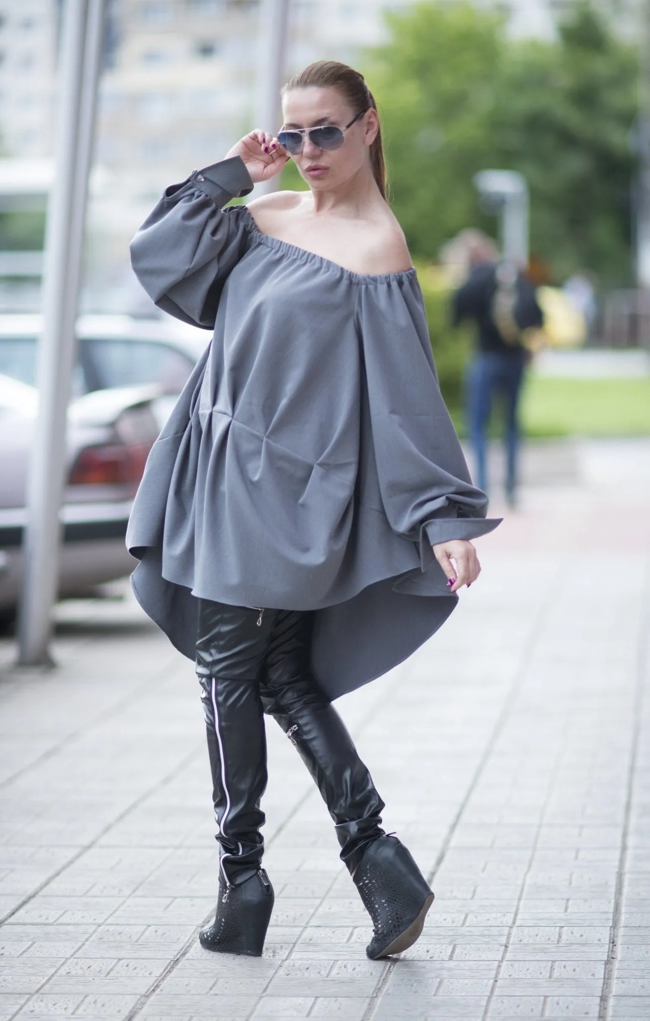 Felicia Black off shoulder Tunic