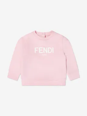 Fendi Baby Girls Logo Sweatshirt in Pink