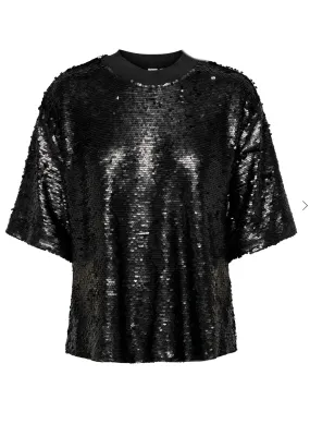 Fiona Sequin T-Shirt in Black