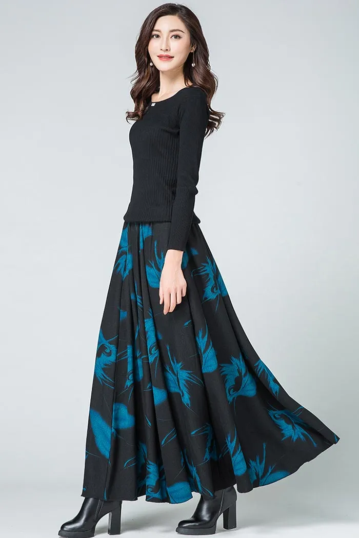 Floral midlife pleated skirt for women S011