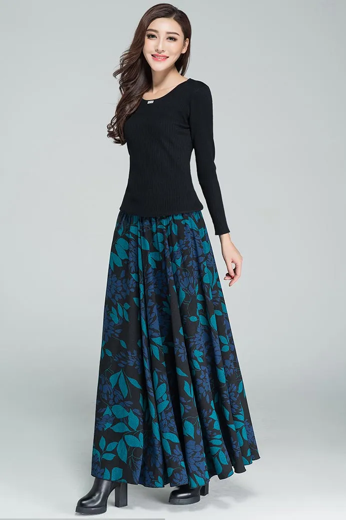 Floral midlife pleated skirt for women S011