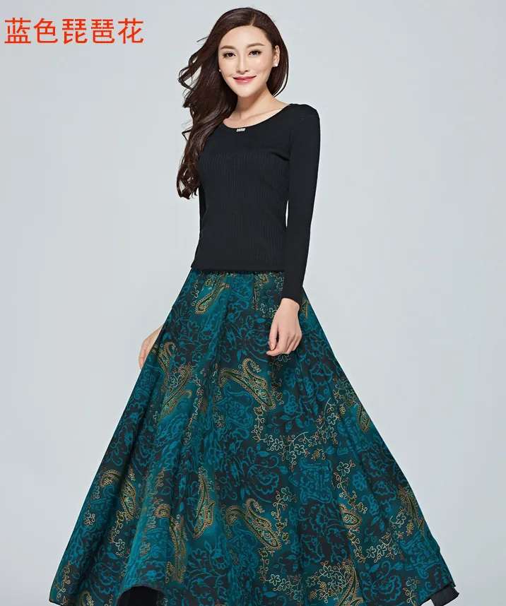 Floral midlife pleated skirt for women S011