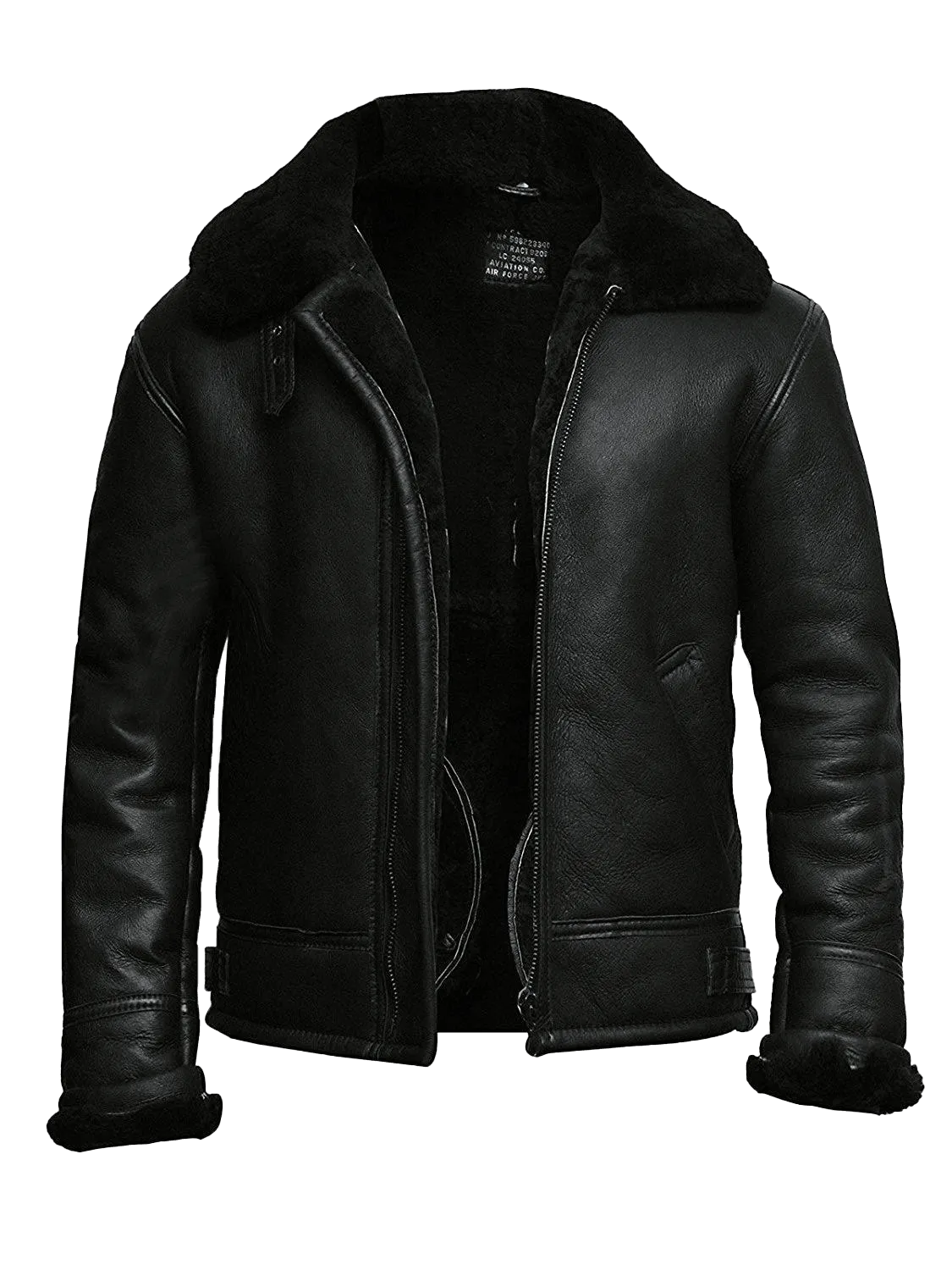 Fly High in Style: B3 RAF Aviator Flight Bomber Shearling Jacket - The Coolest Wingman You'll Ever Wear!