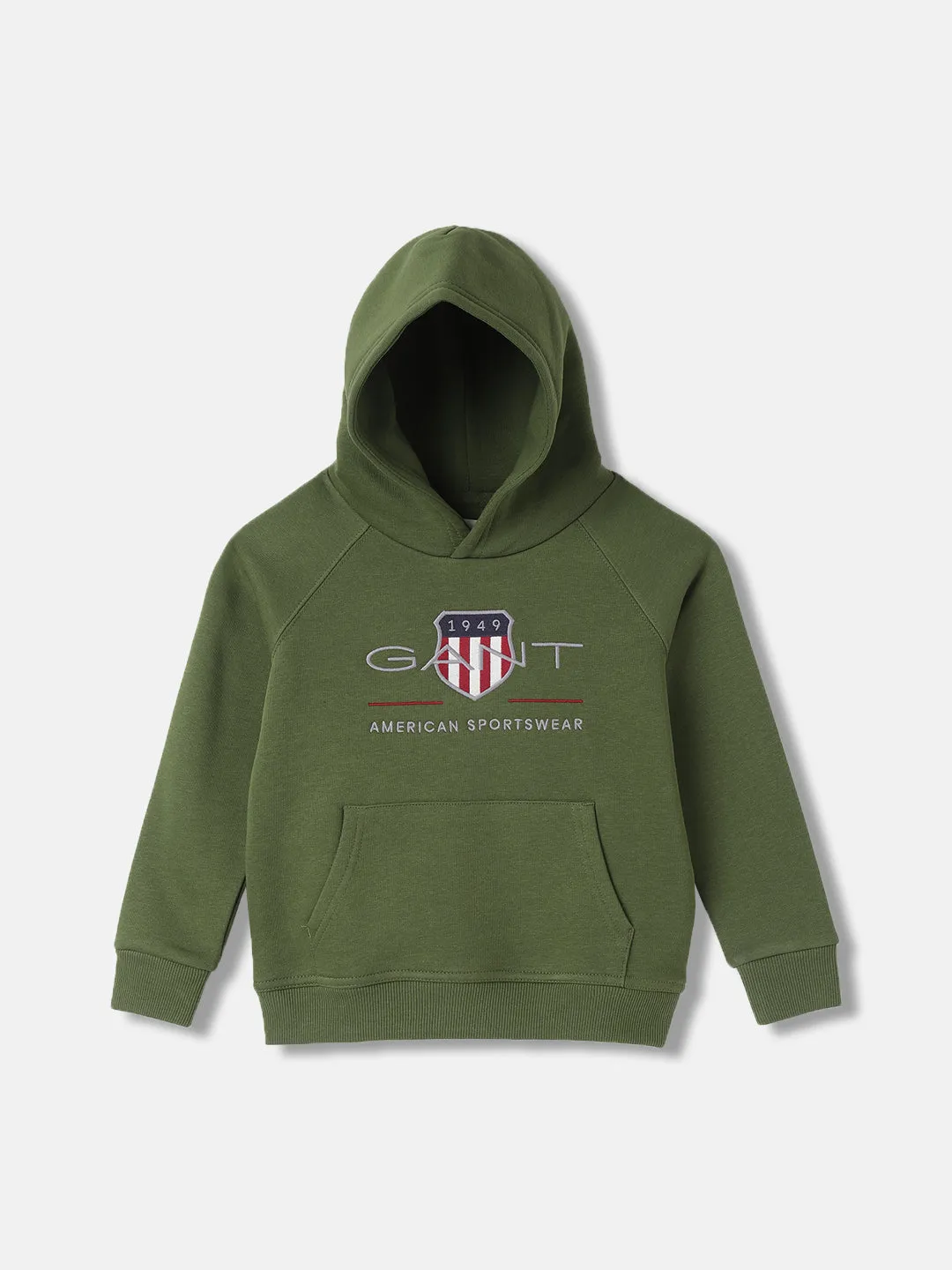 Gant Boys Embroidered Hooded Full Sleeves Sweatshirt