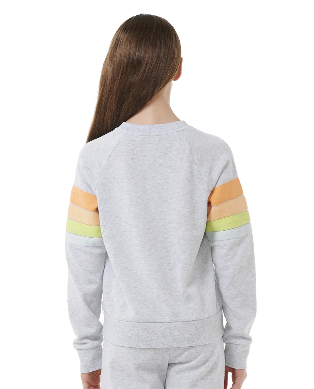 Girls High Tide Surf Sweatshirt in Light Grey Heather