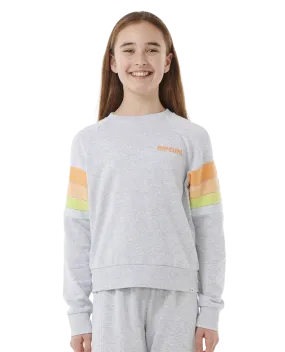 Girls High Tide Surf Sweatshirt in Light Grey Heather