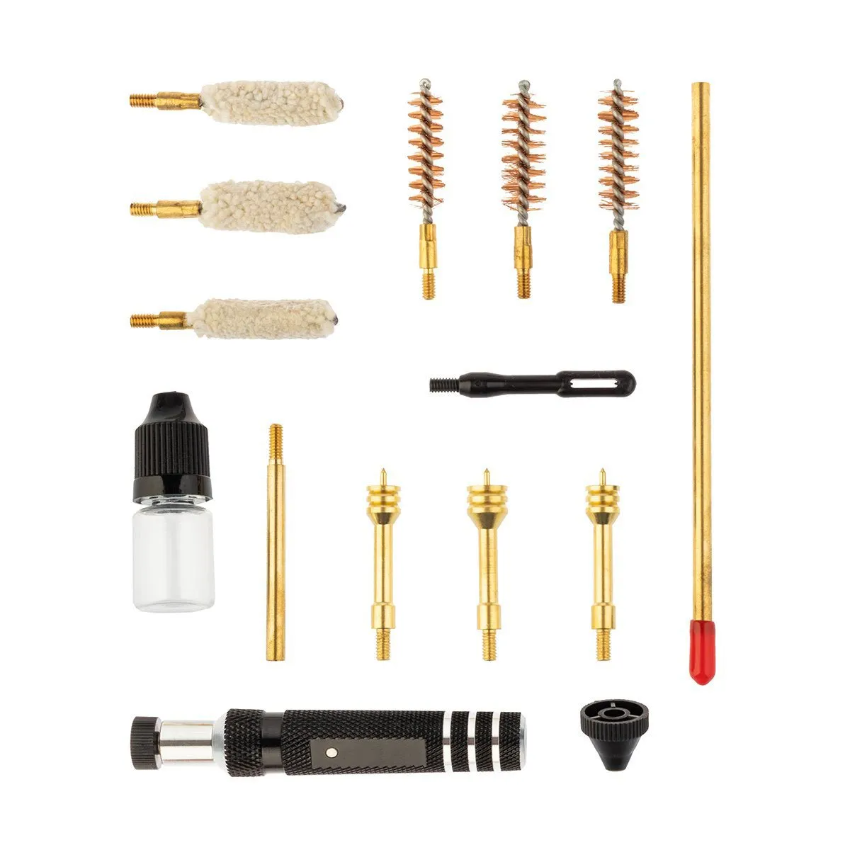 Gun Cleaning Kit, .357, .40, .45 Caliber, 14 Items, Plastic Case