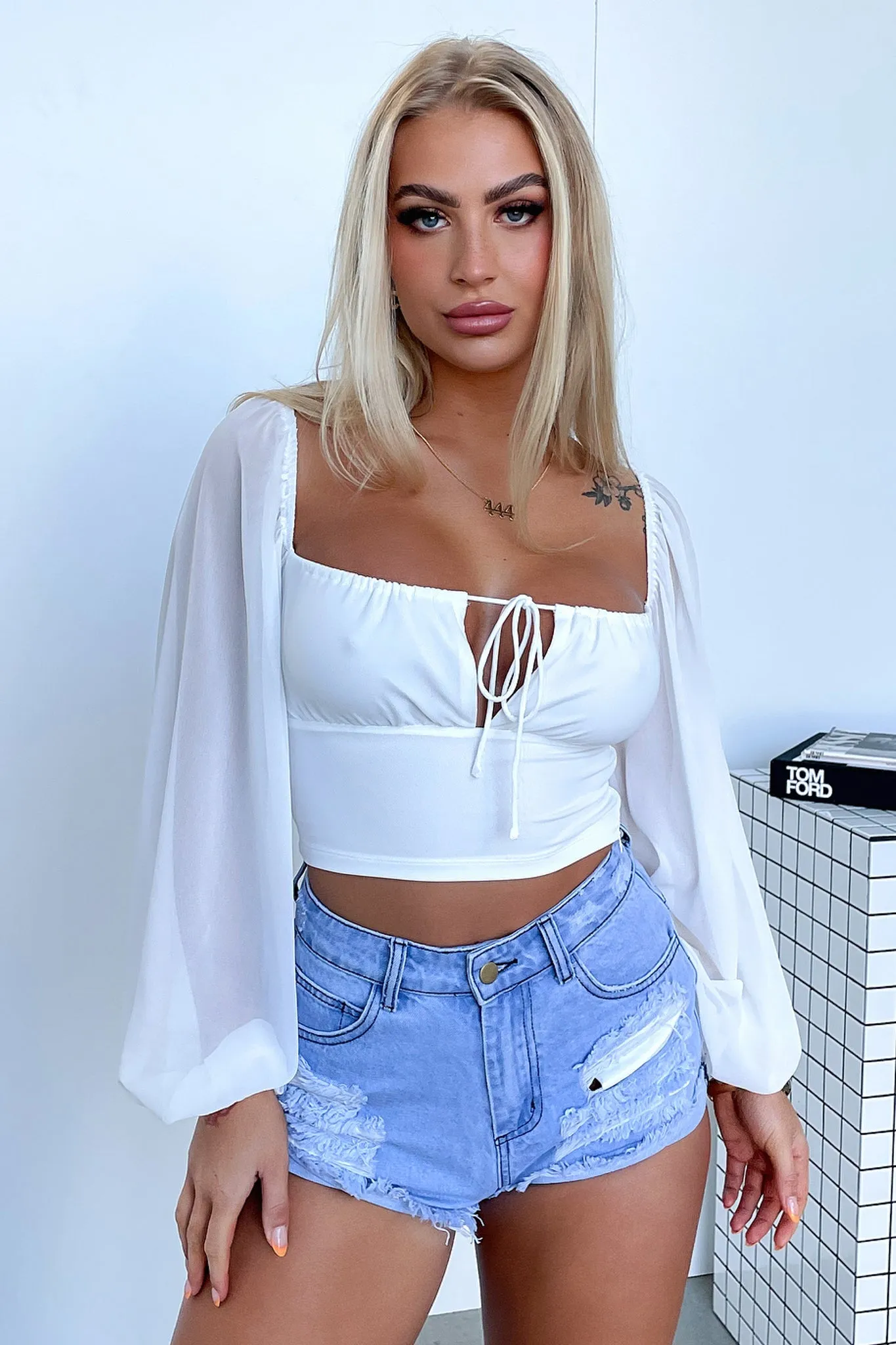 Inez Crop - White