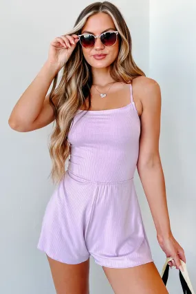 Instantly At Ease Open Back Romper (Lilac)