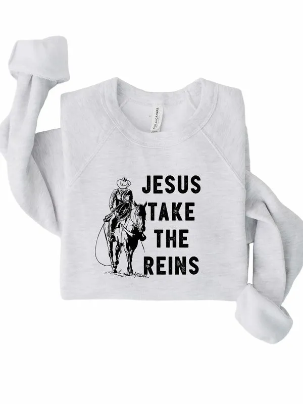 Jesus Take the Reins Premium Crewneck Sweatshirt