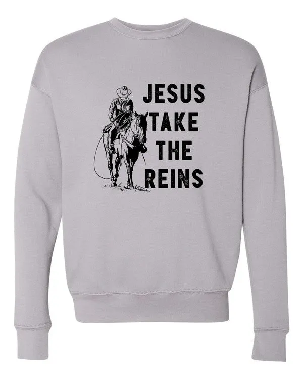 Jesus Take the Reins Premium Crewneck Sweatshirt