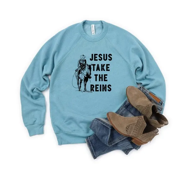 Jesus Take the Reins Premium Crewneck Sweatshirt