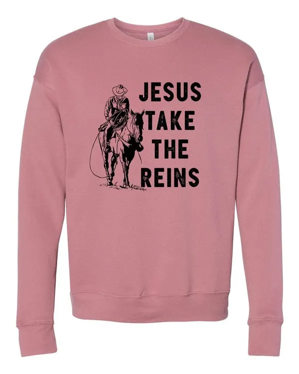 Jesus Take the Reins Premium Crewneck Sweatshirt