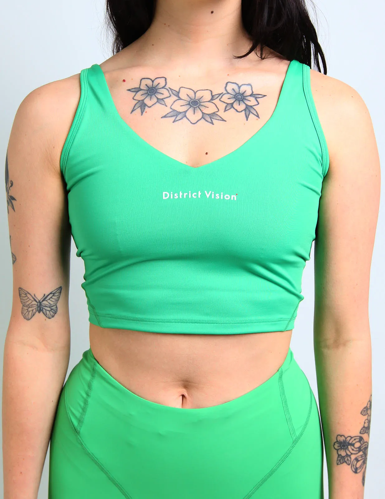 Khanti Crop Top Bra in Algae