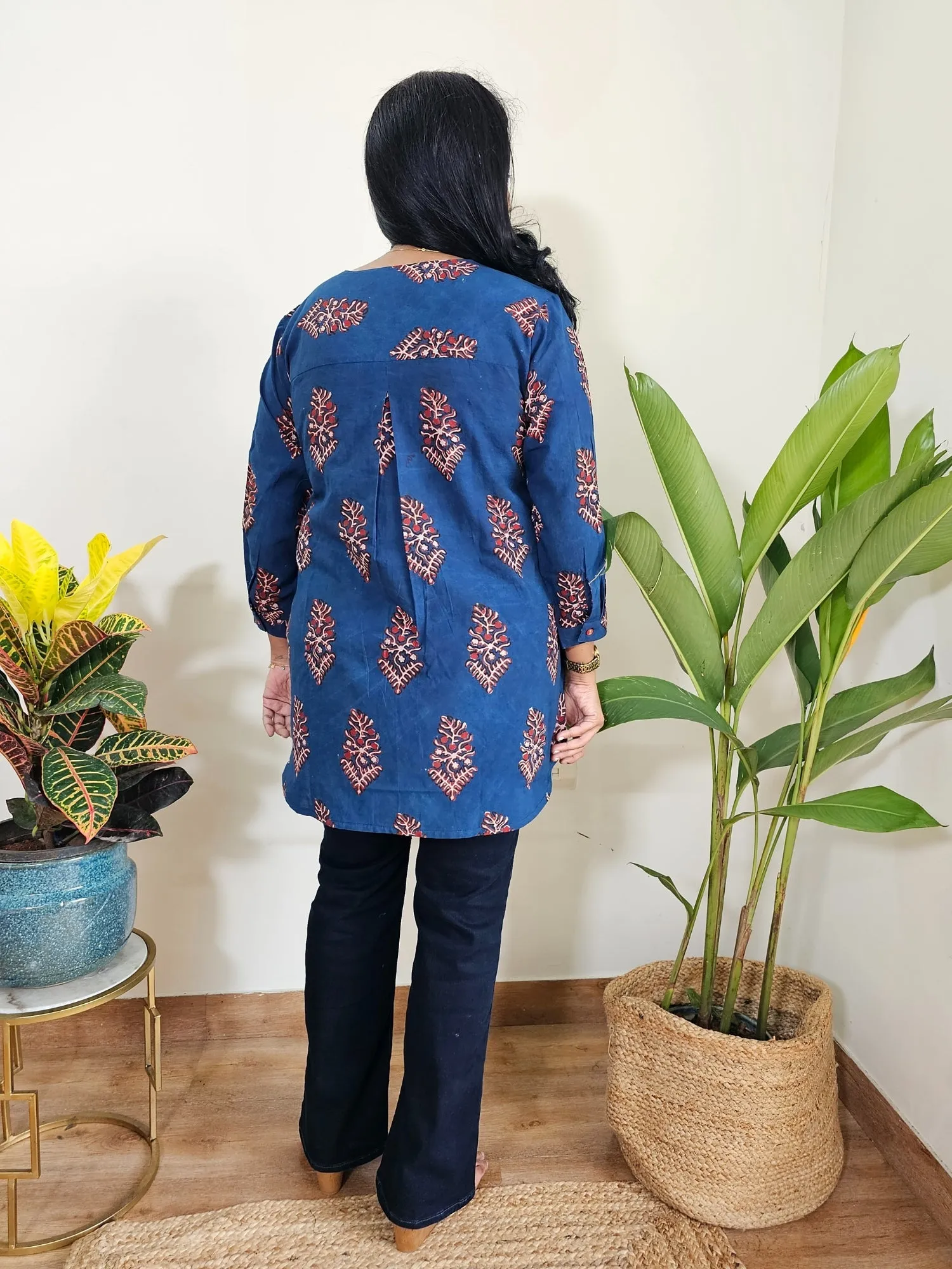 Kiara Indigo Cotton Tunic Top