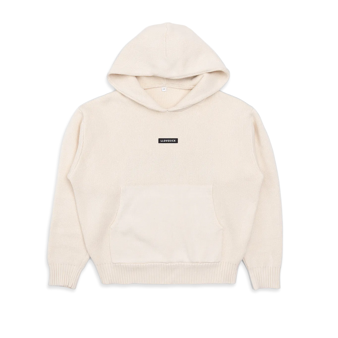 Knitted Pullover Hoodie (Cream)