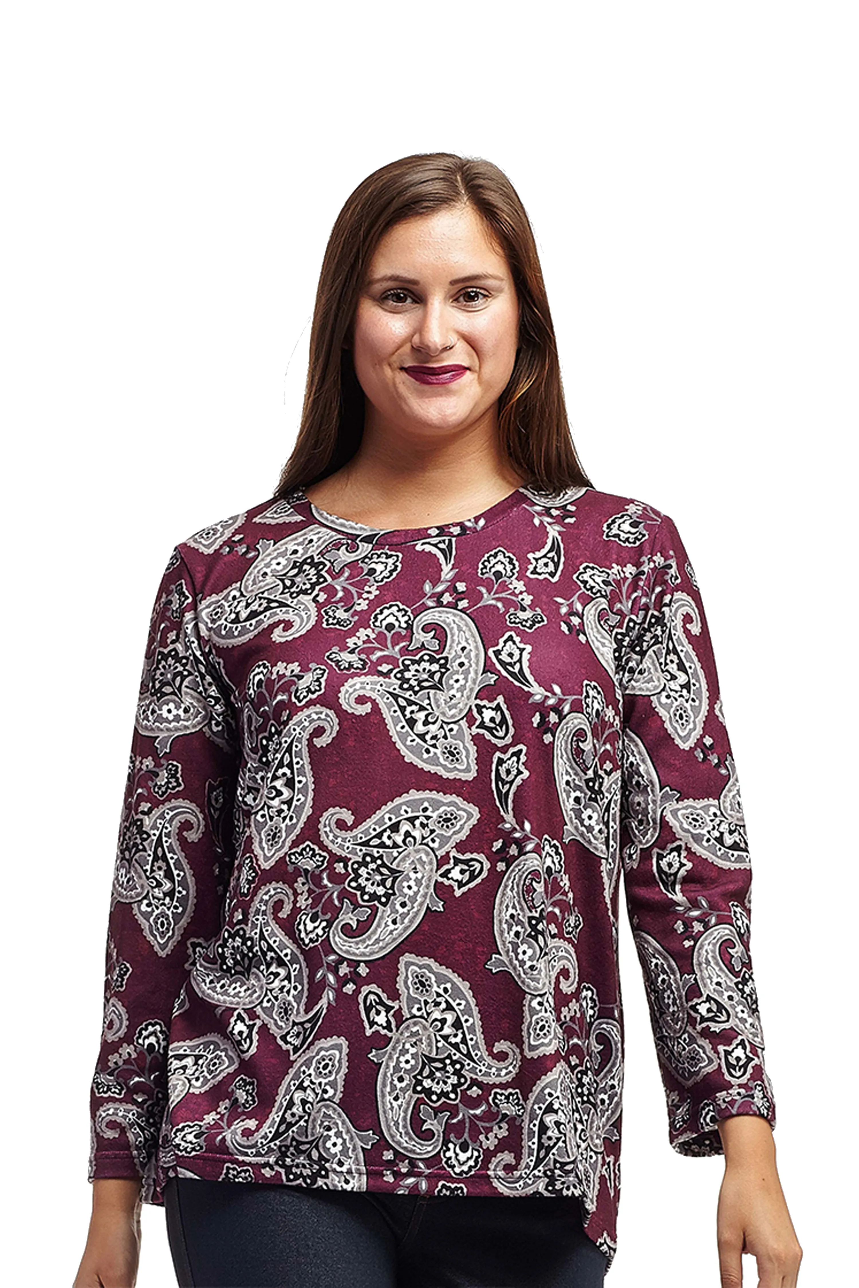 La Cera Paisley Pullover Top