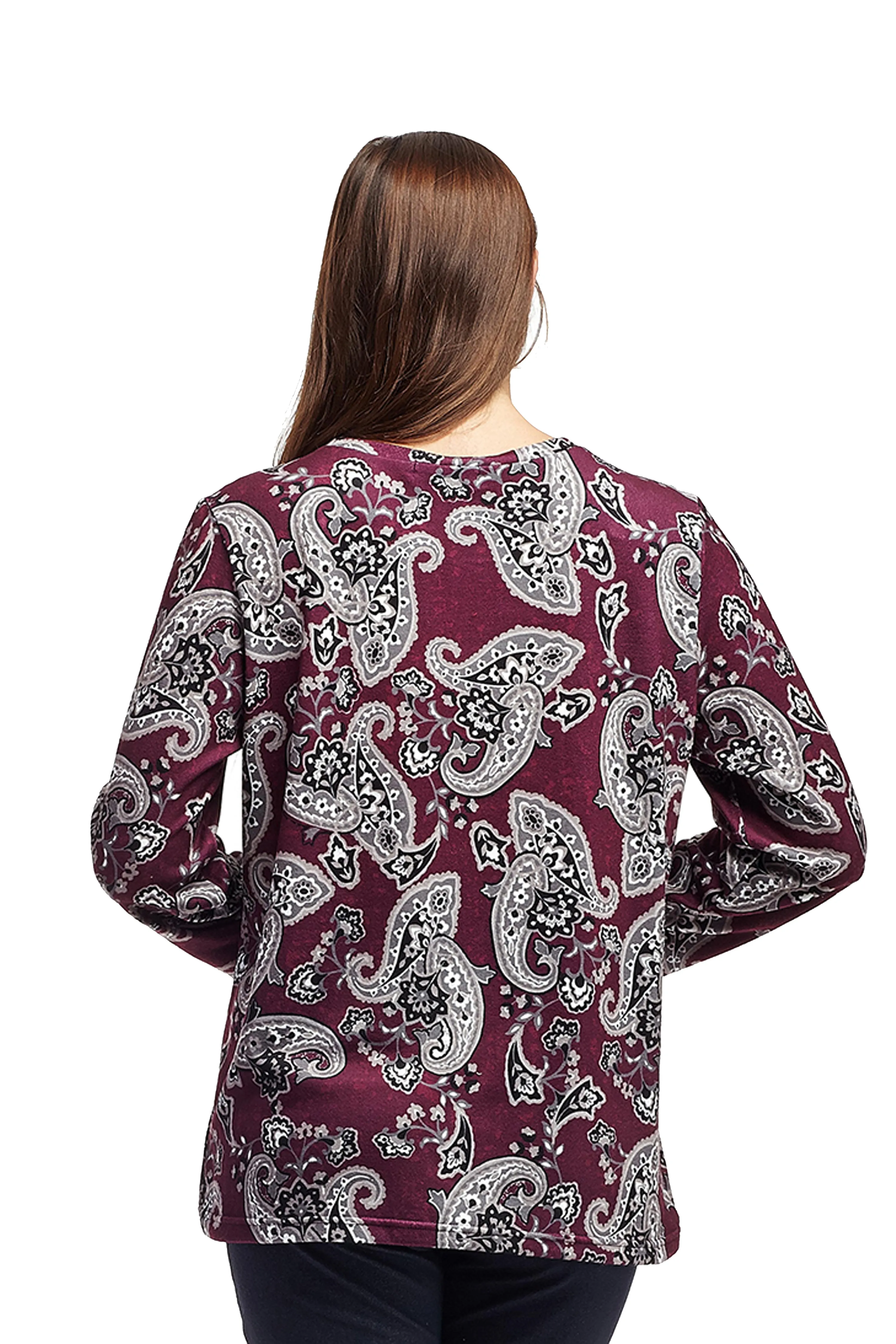 La Cera Paisley Pullover Top