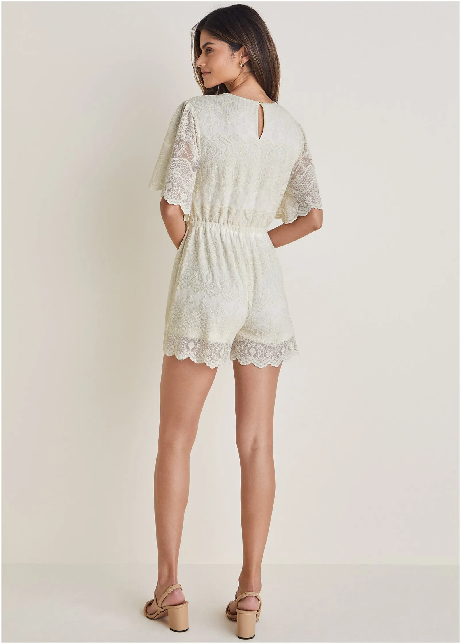 Lace Romper - Cream