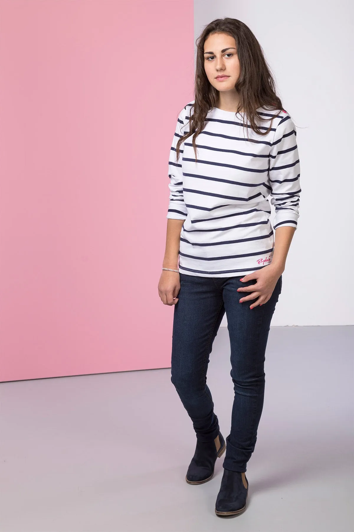 Ladies Striped Long Sleeve Top - Haxby