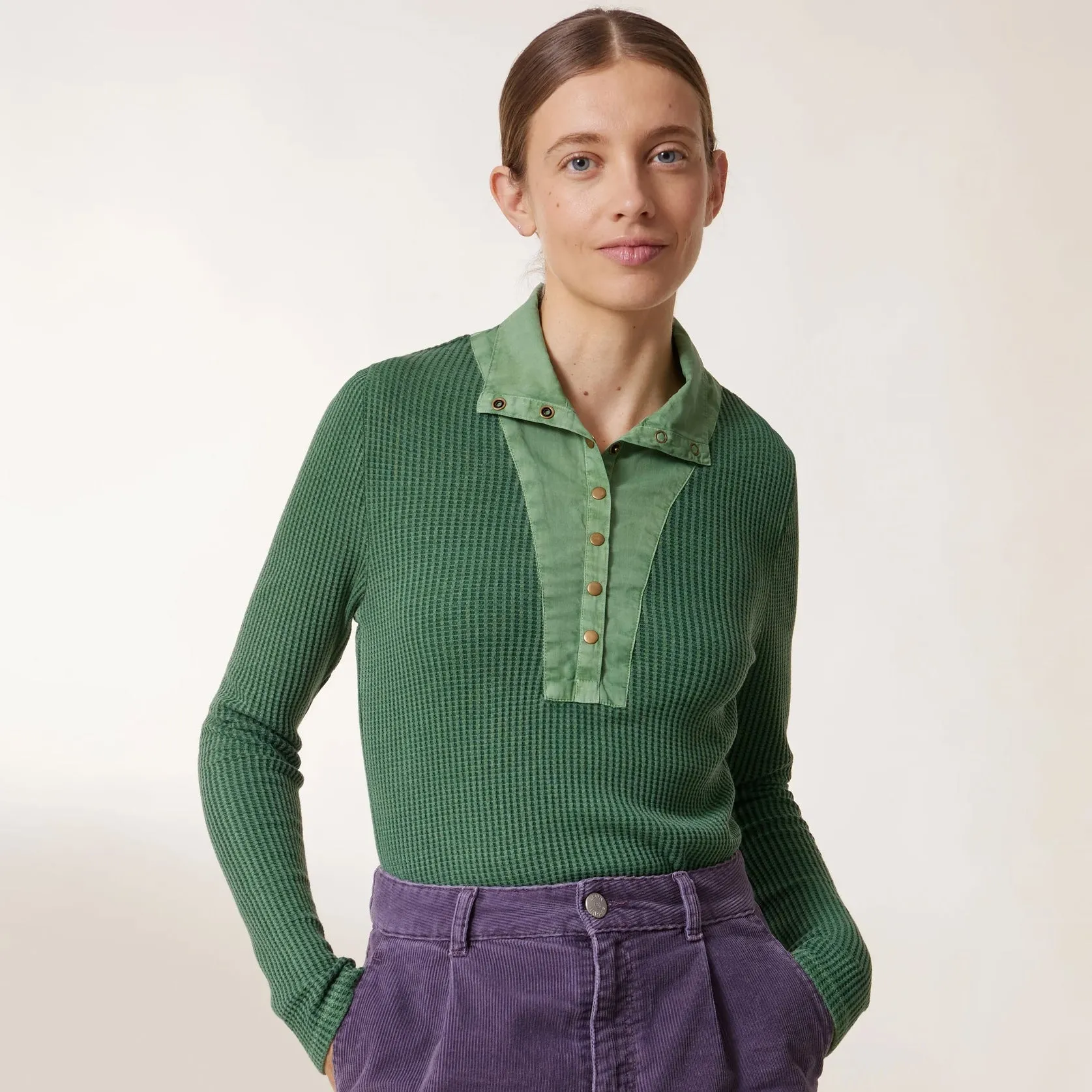 Leon & Harper Green Tabia Long Sleeve Top