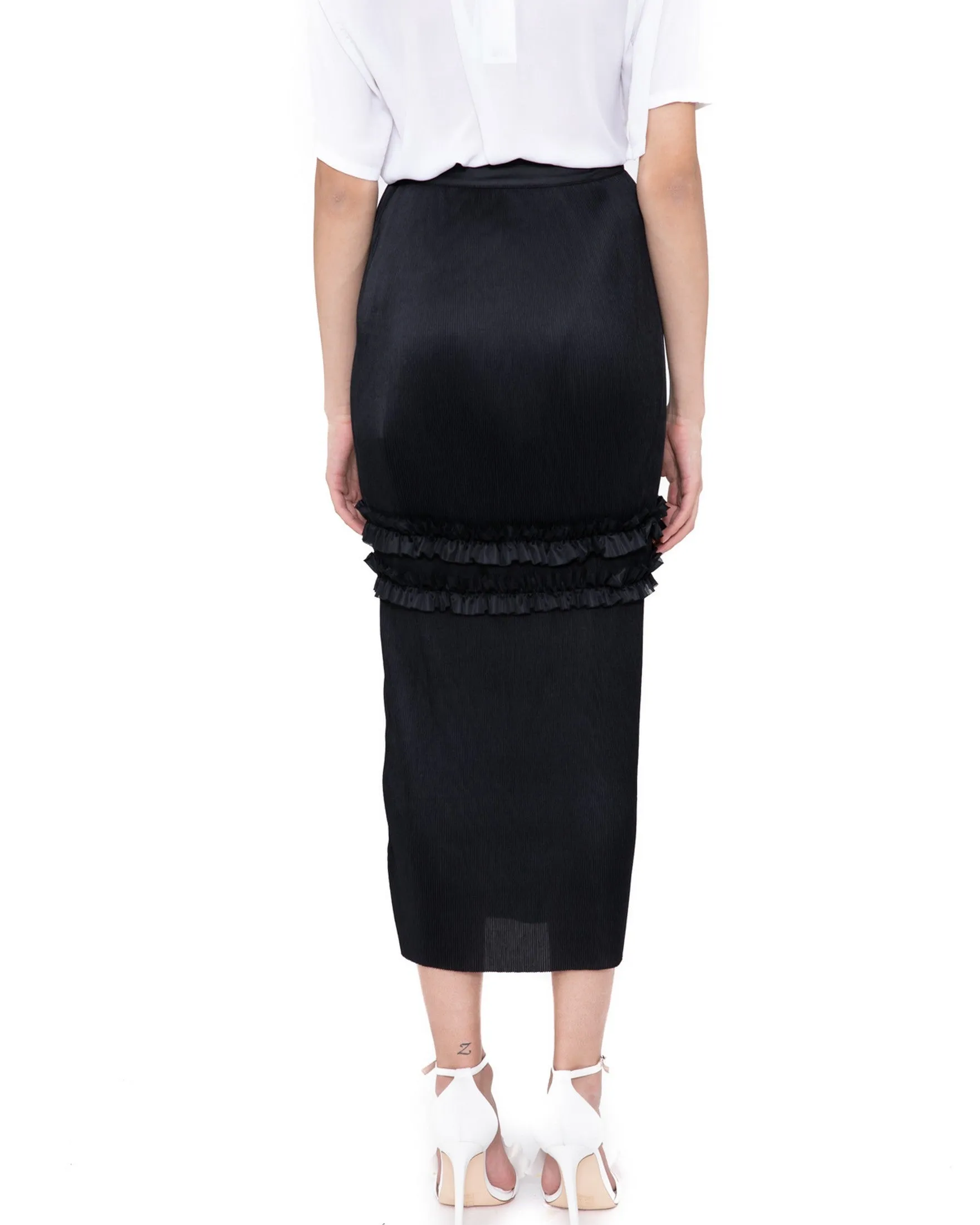 Longuette skirt with spare ribs GAKONA