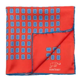 Manchester Abstract Silk Pocket Square, Red / Blue