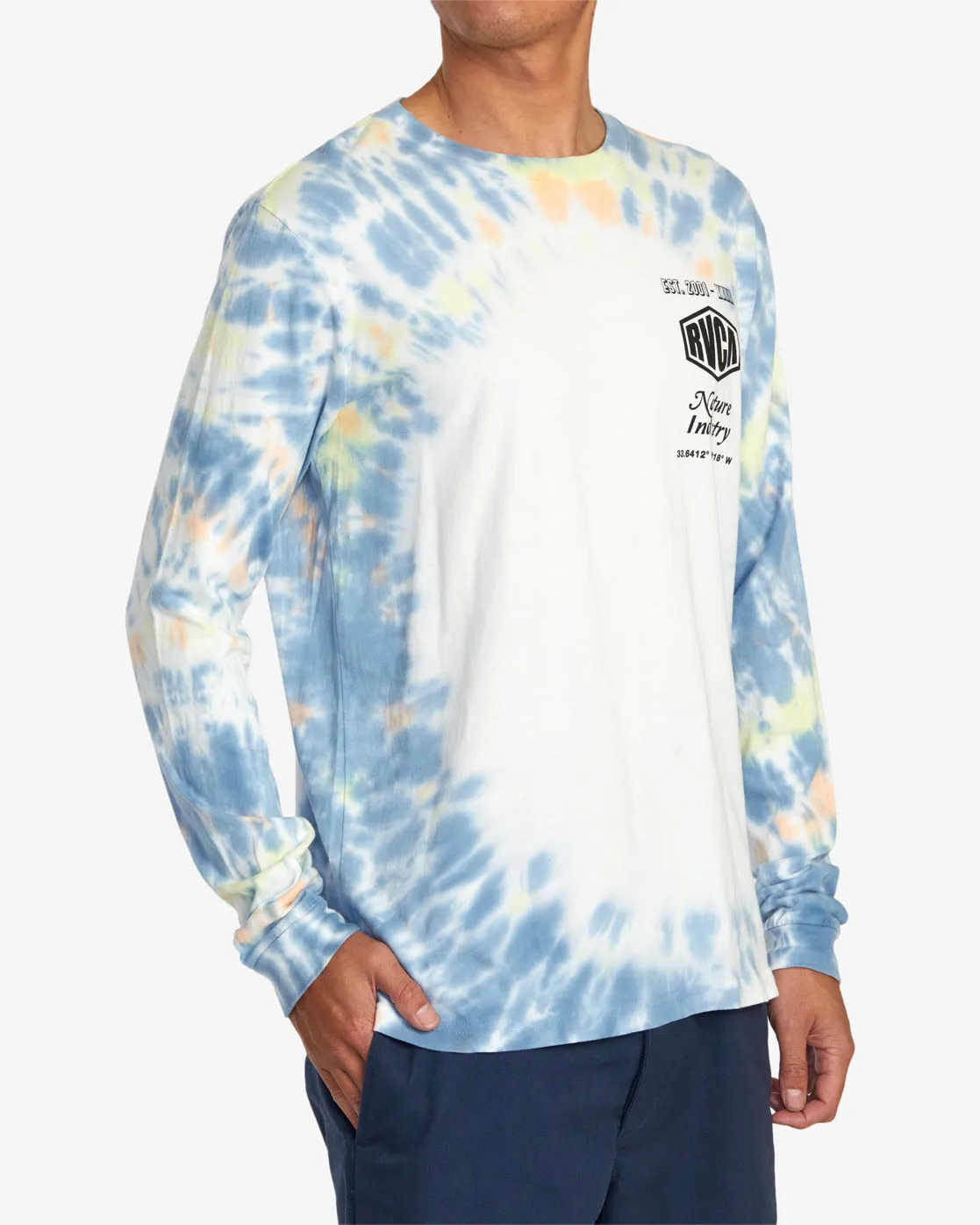 Mashed Tie-Dyed Long Sleeve Tee - White Tie Dye